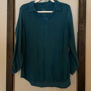 Teal, long sleeve top